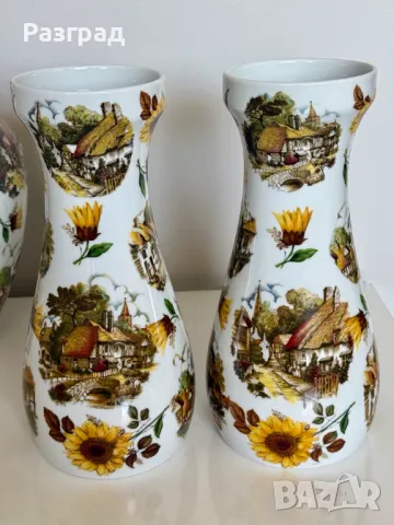 Винтидж сет от три големи порцеланови вази, снимка 8 - Вази - 50019948