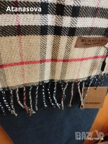 Продавам английски луксозен мъжки шал от кашмир Burberry , снимка 6 - Други - 48007118