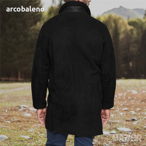 Мъжко палто с топла подплата със средна дължина и цип, 4цвята, снимка 4 - Палта - 43331029