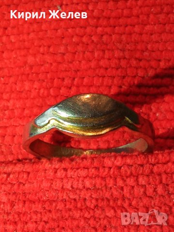 СТАР МАЙСТОРСКА ИЗРАБОТКА ПОСРЕБРЕН ПРЪСТЕН БЛАГОРОДНА НЕРЪЖДАЕМА СТОМАНА ВИНТИДЖ АРТ БИЖУ 25812