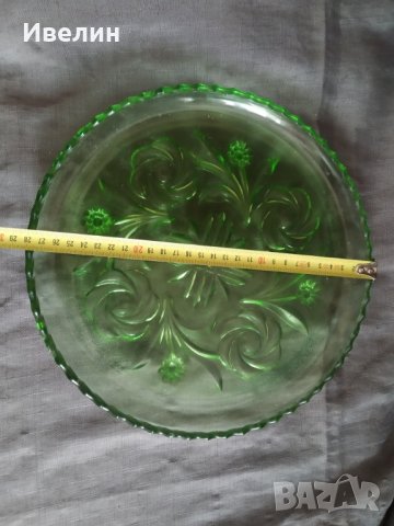 кристална купа ,поднос арт деко, снимка 2 - Антикварни и старинни предмети - 32745097