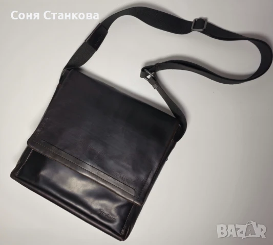 STRELLSON - Мъжка чанта за през рамо - естествена кожа, снимка 3 - Чанти - 51296388