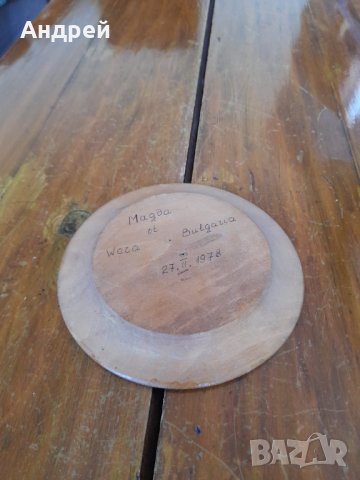 Стара дървена чиния #3, снимка 4 - Антикварни и старинни предмети - 33454636