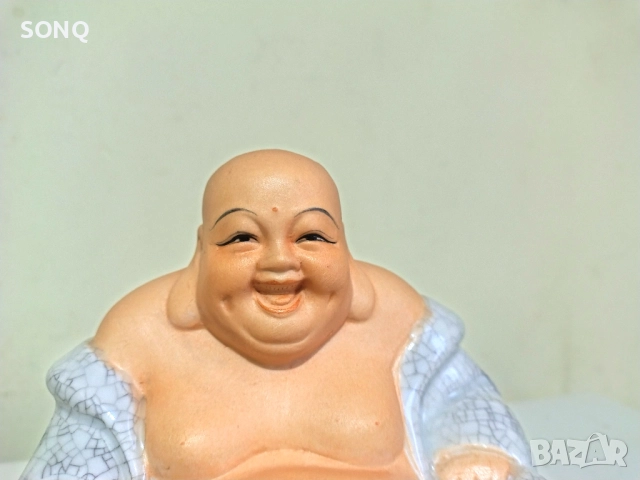 Страхотна Порцеланова Статуетка Щастливия Буда, снимка 2 - Колекции - 52824040