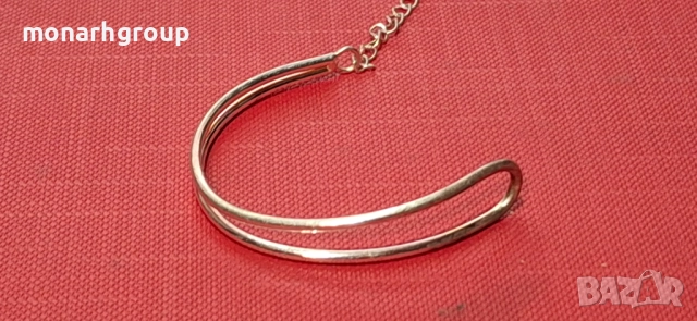  Сребърна гривна / без закопчалка/, снимка 2 - Гривни - 52436532