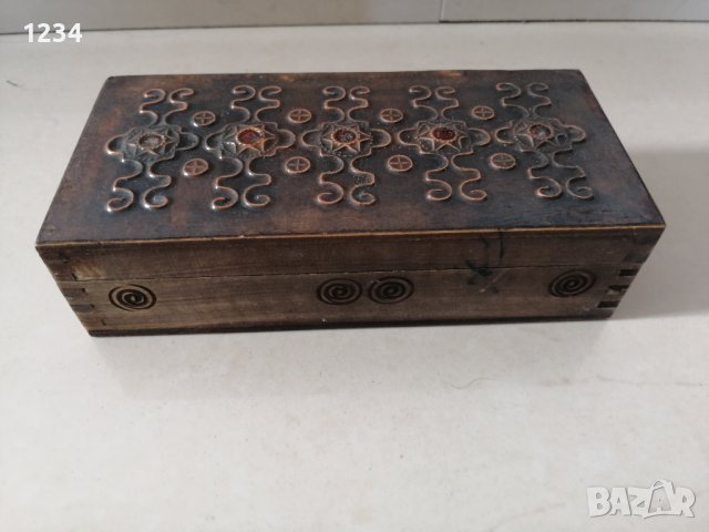 Дървена кутия 19 х 9 h 5 см. , снимка 1