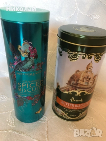 Метални кутии за бисквити Harrods и Fortnum & Mason, нови, празни, подходящи за колекция и декорация, снимка 5 - Колекции - 52262715