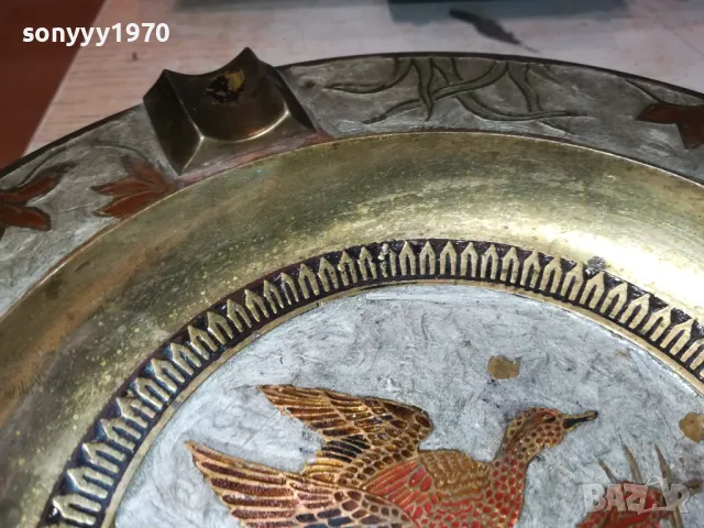 ГОЛЯМ ПЕПЕЛНИК МЕД МЕСИНГ 21СМ ОТ ФРАНЦИЯ 3112241016, снимка 9 - Антикварни и старинни предмети - 48504043