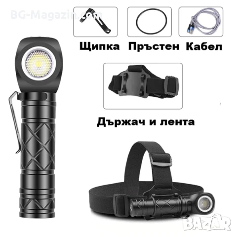 Акумулаторен LED челник за глава фенер и къмпинг лампа с магнит риболов туризъм палатка планинарство, снимка 7 - Къмпинг осветление - 50938359