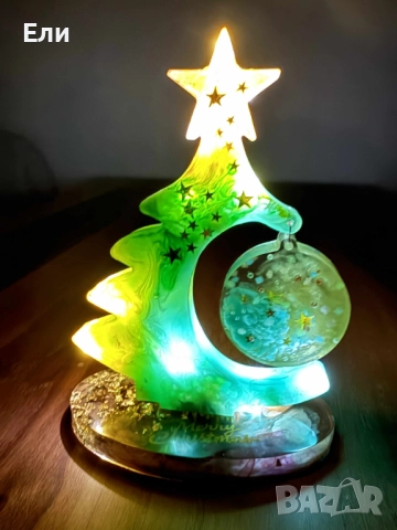 Ръчно изработена светеща коледна елха за декорация, снимка 3 - Декорация за дома - 52594923