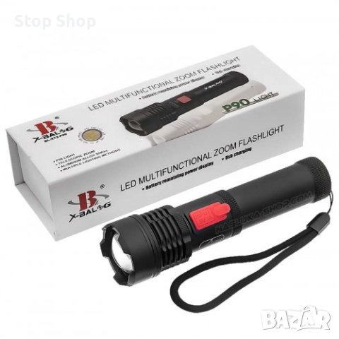 ФЕНЕР СЪС ZOOM И USB ЗАРЕЖДАНЕ X-BALOG P90 LIGHT