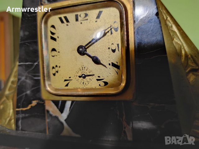 Стар Френски Механичен Мраморен Часовник Bayard, снимка 2 - Антикварни и старинни предмети - 38135144