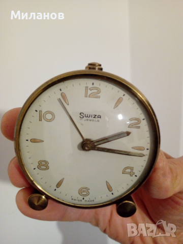 Антикварен механичен будилник,настолен часовник