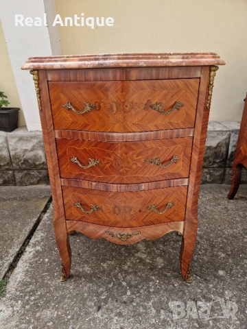 Комод скрин френски антикварен шкаф интарзия мрамор бронзови орнаменти , снимка 3 - Антикварни и старинни предмети - 51503480