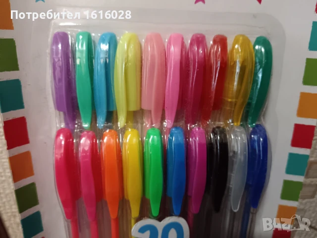 Комплект 20 бр.гел химикали - пастелни,брокат,неонови., снимка 2 - Ученически пособия, канцеларски материали - 51284036