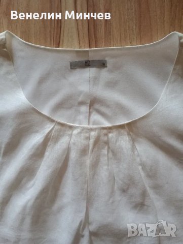 Дамски бял потник от лен, снимка 2 - Потници - 47470804