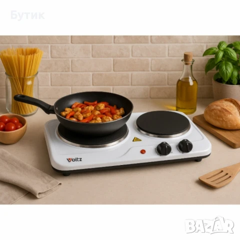 Двоен котлон Voltz OV51445ND, 2500W, Чугунени плочи Ø155мм. и 185мм., снимка 4 - Котлони - 50260125