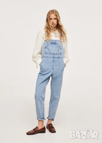  MANGO Дамски дънков гащеризон , снимка 2 - Гащеризони - 49370970