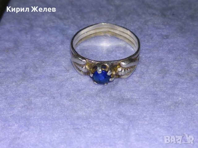 СТАР СКЪПОЦЕНЕН АР НУВО СРЕБЪРЕН САПФИРЕН ПРЪСТЕН ВИСОКА ПРОБА СРЕБРО МАЙСТОРСКА ИЗРАБОТКА 29554, снимка 16 - Антикварни и старинни предмети - 43226807