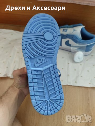 Nike Air Jordan 1 Low Blue unc university blue white обувки Маратонки Кецове номер 43 размер, снимка 6 - Маратонки - 37561071