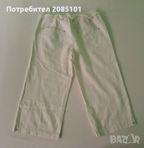 Дамски бял ленен панталон, снимка 3 - Къси панталони и бермуди - 47730711