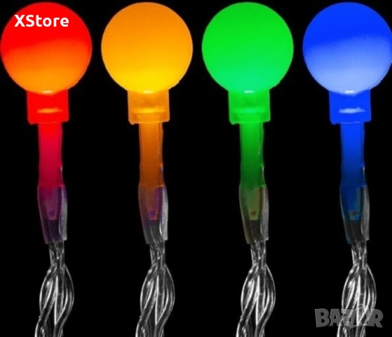 Соларно коледно LED осветление, 60 броя, 6 метра, снимка 11 - Соларни лампи - 52439766