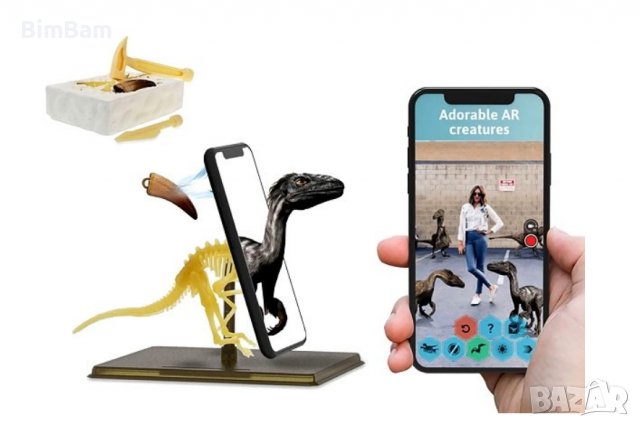 Образователен комплект с приложение за виртуална реалност AR Dino World - Велосираптор, снимка 2 - Образователни игри - 39763661