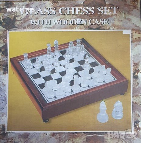  Шах стъкло в дървена кутия, снимка 9 - Шах и табла - 28017015