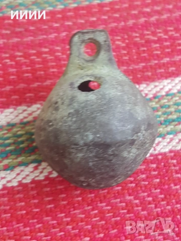 Бронзова хлопка звънец орехче 2, снимка 3 - Антикварни и старинни предмети - 53142700