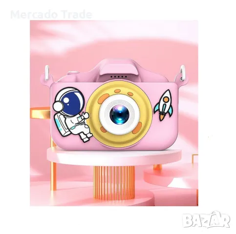 Детски фотоапарат Mercado Trade, Космос, С кейс, Розов, снимка 3 - Образователни игри - 48344664
