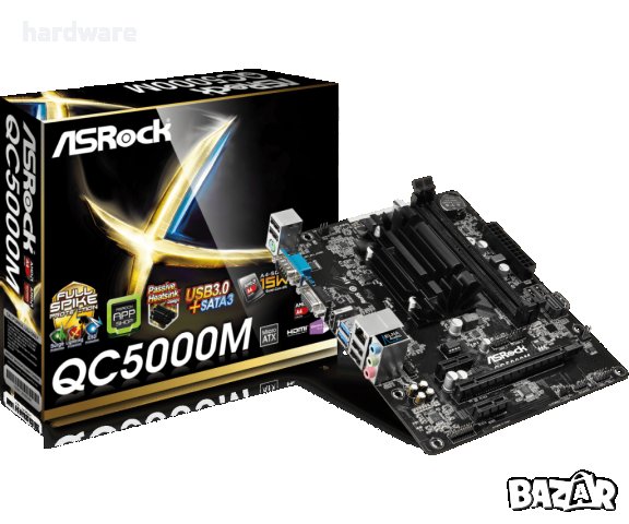 дънна платка asrock QC5000M с процесор amd, ft3, снимка 1
