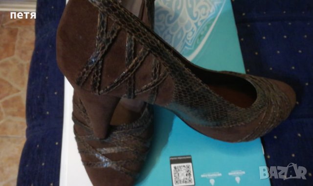 велурени обувки Паоло Ботичели, снимка 3 - Дамски обувки на ток - 26693544