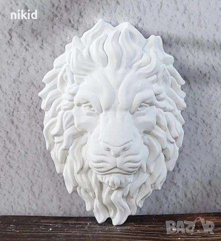Грамадна лъвска глава лъв силиконов молд форма смола гипс шоколад декор, снимка 4 - Форми - 52675185