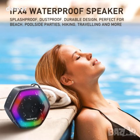 TECEVO HEX Bluetooth безжичен високоговорител с LED светлина, снимка 6 - Bluetooth тонколони - 43584569