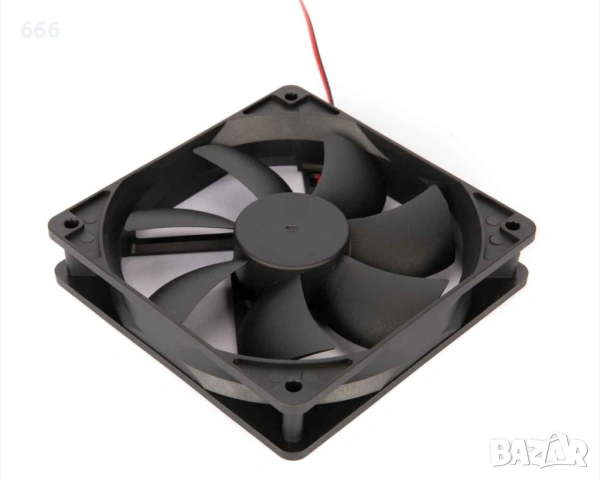 Вентилатор за компютър, Elektroweb, 12V, 1200 об/мин, Пластмаса, 120x120x25 см, Черен, снимка 2 - Друга електроника - 53446381