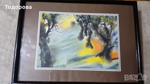 Цикъл от два авторски акварела, снимка 5 - Антикварни и старинни предмети - 28035271