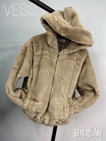 Дамско пухено яке два цвята , снимка 3 - Якета - 43318092