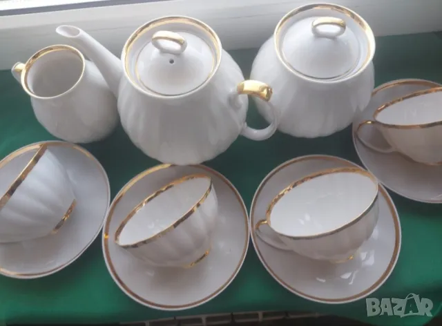 Сервиз за чай Дулево-Бял лебед,от времето на СССР , снимка 11 - Сервизи - 41787642