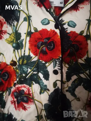 Нова -40% H&M дамска риза на макове M L размер с етикет, снимка 3 - Ризи - 47358940