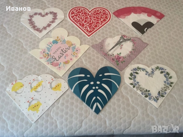 Колекция от 100 бр. кръгли и с различни форми салфетки