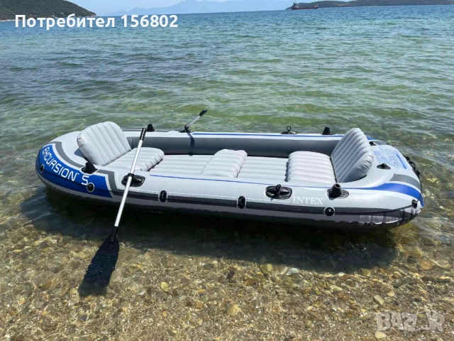 Надуваема лодка Intex Excursion 5 за рафтинг, разходка и риболов, снимка 6 - Такъми - 53305615
