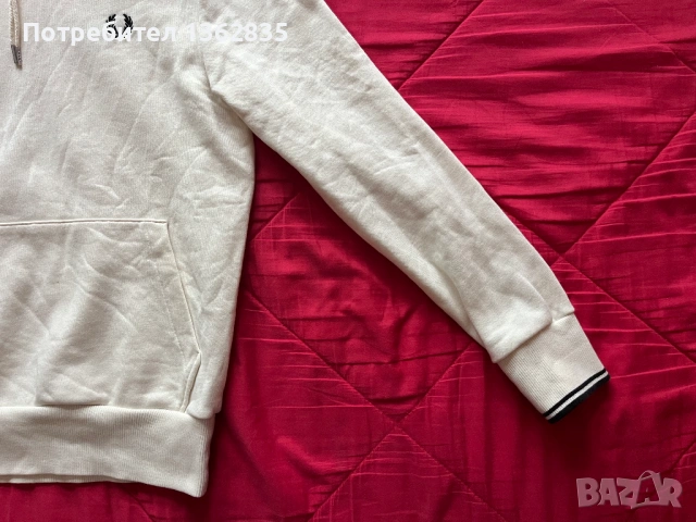 НОВ оригинален бял / екрю суичър горнище FRED PERRY размер S от Англия, снимка 10 - Суичъри - 53131720