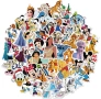 50 бр микс Дисни герои и принцеси самозалепващи лепенки стикери за украса декор картонена торта, снимка 1