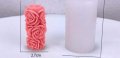 3D висок цилиндър рози свещ силиконова форма молд за украса торта фондан тесто декорация гипс сапун, снимка 3