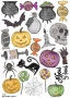 Скрапбук стикери за декорация планер halloween хелоуин самозалепващ лист А5 - различни видове, снимка 1
