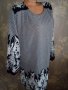Френска туника/ рокля в пепит и флорални мотиви в черно и бяло ХЛ, снимка 1 - Рокли - 34767227