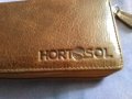 Hortozol маркова нова чантичка с цип естествена кожа 230х95мм за тютюн лула запалка и други, снимка 2
