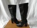 № 39 дамски ботуши естествена кожа - с висок ток; черен цвят, снимка 2