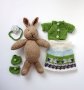 Зайче с рокля, детска играчка ръчна изработка, плетени играчки, подарък за дете, плетено зайче , снимка 2