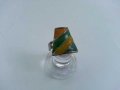 Ретро пръстен с цветен емайл , снимка 1 - Антикварни и старинни предмети - 28778574